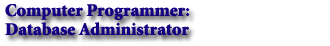 Computer Programmer: Database Administrator